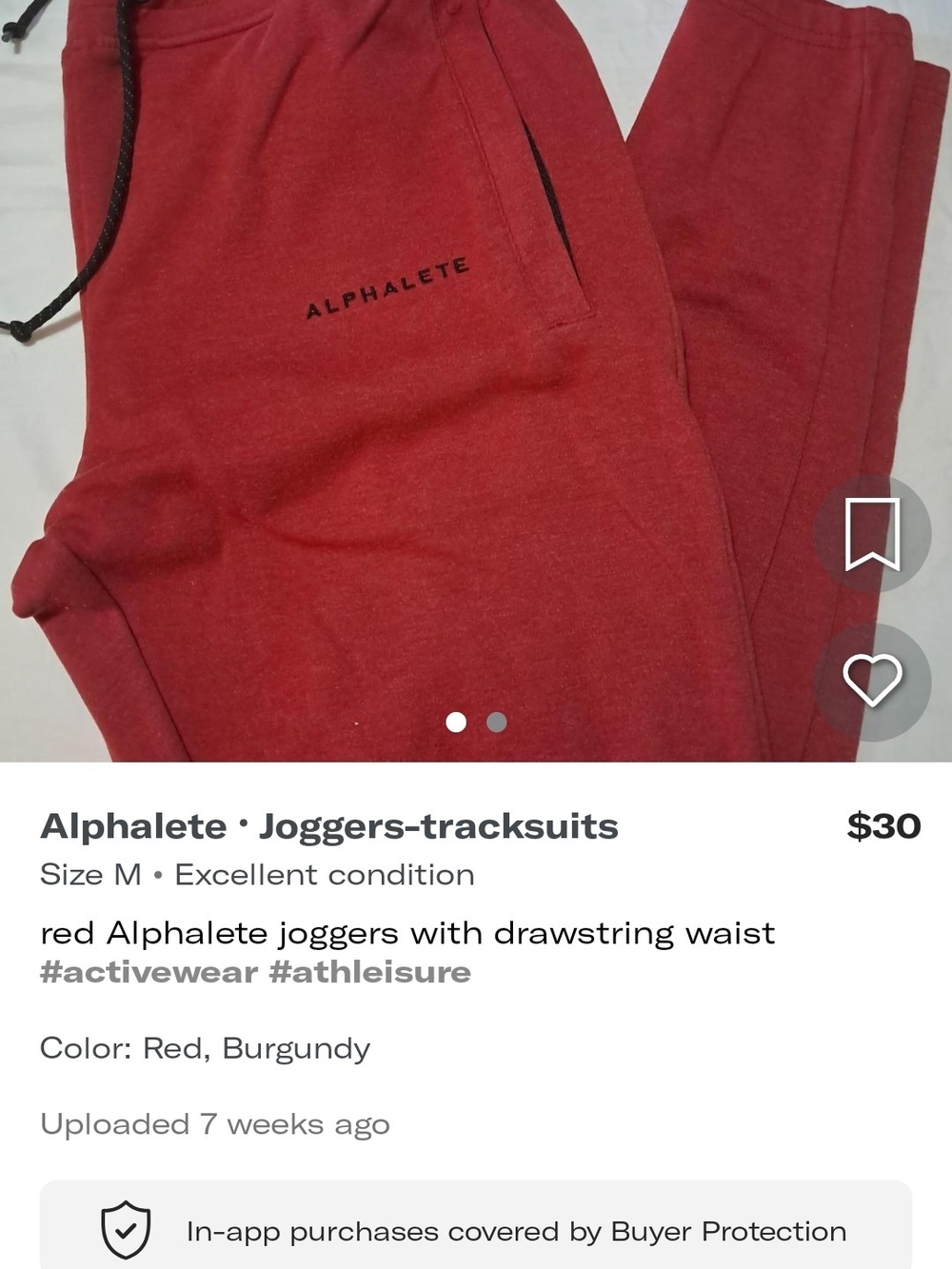 Alphalete Red Jogger Pants